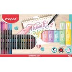 Maped - kit pour calligraphie - set de 22 pices - 16 feutres fins et 6 surligneurs - couleurs pastel ...