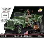 Maquette - cobi - willys mb & trailer - vert - plastique - � partir de 8 ans