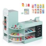 Marchande enfants costway 15 accessoires distributeur automatique picerie enfants avec tableau noir3 ...