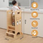 Marchepied enfant 1. 5 ans - mipan - tour dapprentissage pour enfants avec tableau noir + tabouret + ...
