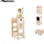 Marchepied enfant 3 en 1 - mengda - polyvalence - supporte jusqu� 50 kg - il y a un tableau noir - un ...