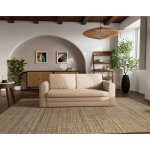 Marilia - canap� 2 places convertible d�plimousse en simili - beige