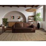 Marilia - canap� 2 places convertible d�plimousse en simili - marron