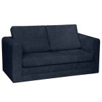 Marilia - canap� 2 places convertible d�plimousse en velours textur� - bleu