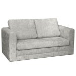 Marilia - canap� 2 places convertible d�plimousse en velours textur� - gris clair