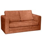 Marilia - canap� 2 places convertible d�plimousse en velours textur� - terracotta