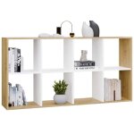 Marion - tagre modulable 8 cubes - bibliothque 8 cases - 147x30x75 cm - artisan et blanc