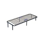 Sommier m�tal noir 70x190 cm avec lattes renforc�es et pieds r�glables - cadre a latte marion