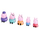 Marionnettes pour doigts - deqube - famille peppa pig - lot de 5 - jouets de bain