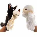 Marionnettes � main marionnettes de loup de mouton r�alistes marionnettes � main en peluche douce pour ...