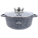 Marmite 1. 7l 18cm avec couvercle en verre revtement cramique zilner zl - 6999