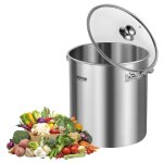 Marmite en acier inoxydable 227 l - vevor - avec couvercle et poigne faitout robuste de qualit commerciale ...