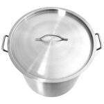Marmite en acier inoxydable - wiens - 50 l - 40x40 cm - argent� - avec couvercle - 2 poign�es - induction ...