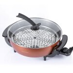 Marmite �lectrique multifonction 1500w 34cm avec panier vapeur antiadh�sive grande capacit� 10l autocuiseur ...