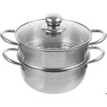 Marmite  vapeur en acier inoxydable  2 niveaux avec couvercle en verre petite casserole  vapeur de ...