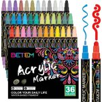 Marqueurs acryliques betem 36 couleurs � double pointe stylos de peinture acrylique de qualit� sup�rieure ...