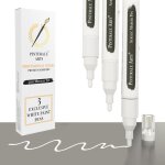 Marqueur blanc indelebile lot de 3 feutre acrylique blanc stylo blanc pour papier noir � pointe 3mm pour ...