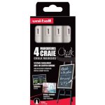 Marqueur craie - uni - ball - pwe5m / 4 pf - tui de 4 - pointe ogive - largeur de trac 1, 7 - 2, 5 ...