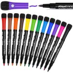 Marqueurs magntiques effaables  sec fins: 12 marqueurs effaables pour tableau blanc  pointe fine ...