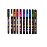 Marqueur - uni posca - pc - 5m - lot de 10 - pointe 25 mm - couleurs variées Marqueur - uni posca - pc - 5m - lot de 10 - pointe 25 mm - couleurs variées