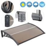 Marquise - auvent diy style minimaliste en polycarbonate anti uv de porte et fen�tre - errolves - marron ...
