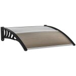 Marquise - auvent auvent porte entre 103x96. 5x27cm aluminium marron protection uv&pluie&soleil pour ...