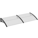 Marquise - auvent auvent porte entre 75x195x23cm polycarbonate 5mm aluminium transparent solaire&pluie ...