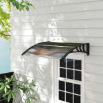Marquise - auvent auvent porte entre polycarbonate rsistant intempries marron 75x100cm - protection ...