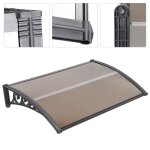 Marquise de porte d?entre en polycarbonate - 100x150 cm - auvent de porte toit abri extensible