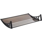 Marquise de porte d?entre en polycarbonate - 100x60 cm - auvent de porte toit abri extensible