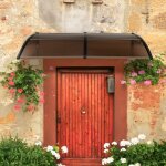 Marquise de porte exterieur - relax4life - 199x99cm - auvent porte d?entre en polycarbonate - protection ...