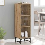 Marron armoire haut / vitrine haut - armoire console meuble de rangement ch�ne artisanal 35 x 37 x 117cm ...