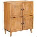 Marron buffet de rangement - vitrine bahut - armoire console pour cuisine marron clair 335 x 60 x 75cm ...