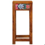 Marron gu�ridon t�l�phone - clarence - table dappoint - marron 35x35x75 cm bois dacacia massif cc21