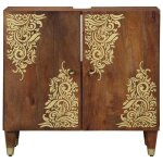 Marron meuble sous - vasque de bain - sarazyj - armoire de bain - marron miel 62 x 33 x 58 cm ll1141