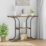 (marron) table console?vidaxlarmoire haute de salon table dappoint avec �tag�re avec stockage ch�ne artisanal ...