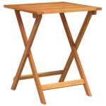 ?marron? table de jardin aspect bois 4 places - pliante carre 60x60x72 cm bois massif acacia soldes21394 ...