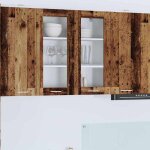 Marron vitrine suspendue avec �tag�re riga bois ancien 80x31x80 cm[474025]