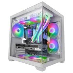 Mars gaming mc - view2 bo�tier microatx double verre tremp� 1x ventilateur frgb 120mm refroidissement ...