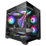 Mars gaming mc - view2 bo�tier microatx double verre tremp� 1x ventilateur frgb 120mm refroidissement ...