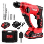 Marteau perforateur sans fil sds - plus 20vteeno ?14mm dans le b�ton 1000 tr / minled avec 2 batterie ...