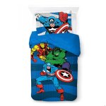 Marvel comics avengers 100% coton ensemble housse de couette lit simple ? comprend une taie d?oreiller ...