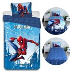 Marvel spider - man lit denfant bleu pour garon fermeture clair coton 140x200cm oeko - tex