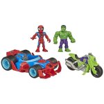 Marvel vhicules avec figurines hulk et spider - man