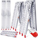 Masko 2x alu rampe daccs rampe de chargement rail de chargement antidrapant pliable - argent
