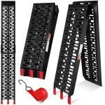 Masko® alu rampe daccès rampe de chargement rail de chargement antidérapant pliable - noir Masko® alu rampe daccès rampe de chargement rail de chargement antidérapant pliable - noir