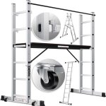 Masko chafaudage de chantier en aluminium avec plate - forme hauteur de travail 275m max. charge 150kg ...