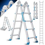Masko chelle tlescopique aluminium 510m max. charge 150kg multifonction chelle pliable 4x5 barreaux ...