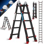 Masko chelle tlescopique aluminium 510m max. charge 150kg multifonction chelle pliable 4x5 barreaux ...