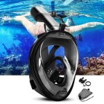 Masque anti - brouillard de snorkeling masque et tuba plein visage 180� visible (l / xl) + gopro (grande ...